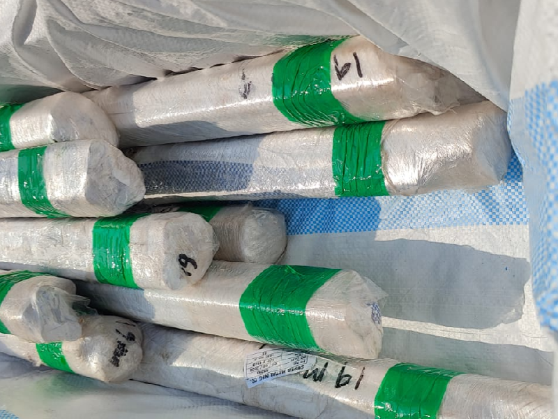 Round steel bars with identification markings