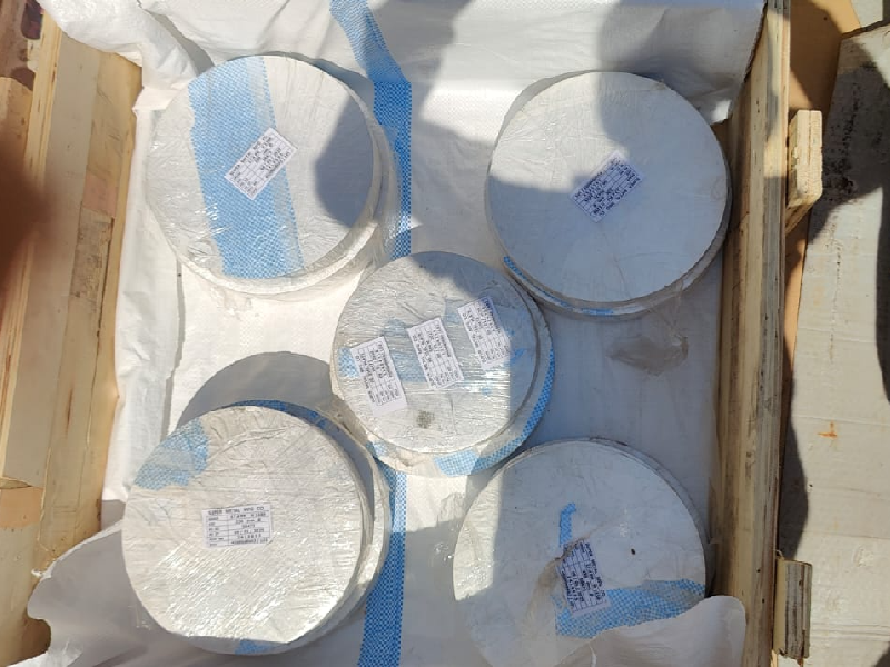 Steel discs packed in wooden box for export